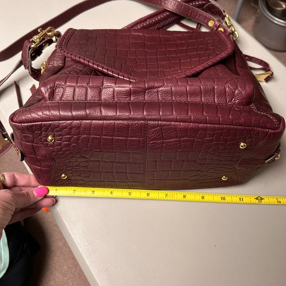 Aimee Kestenberg All For Love Convertible Leather Shoulder Bag True Plum Croco - Picture 12 of 14